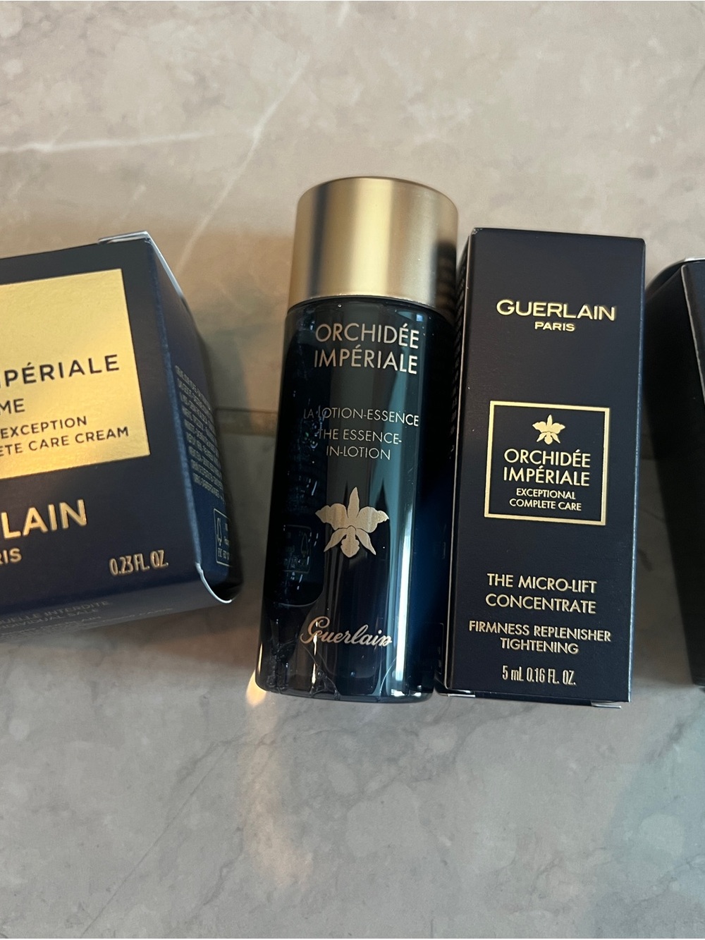 GUERLAIN Orchidee Imperiale Navy Blue and Gold Skincare Set